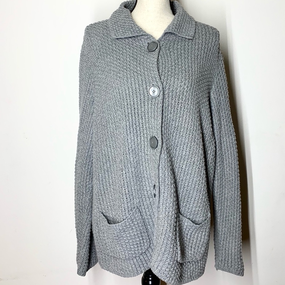 Jones New York women’s knitted cardigan 1x grey